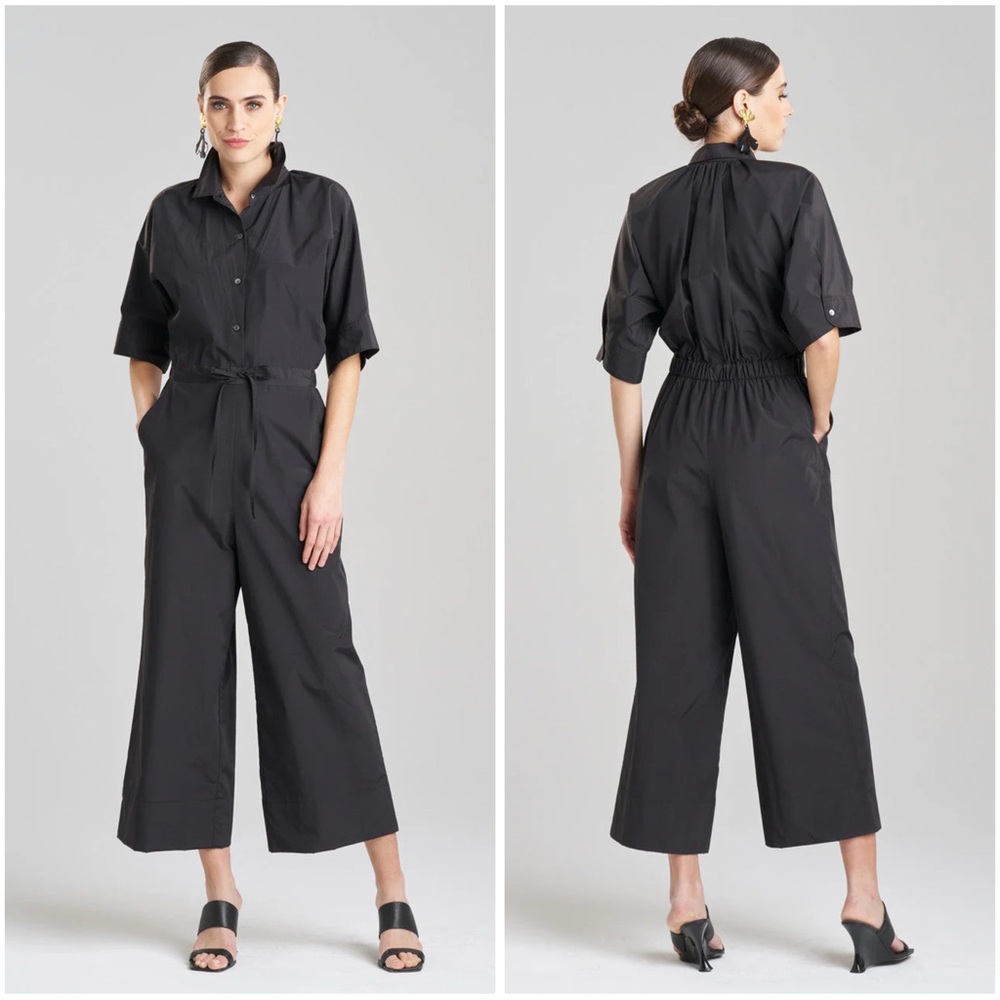 Natori Techno Poplin Black Jumpsuit